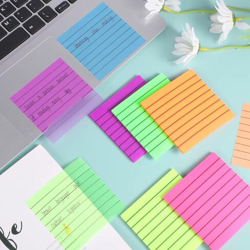 6 Pads to Do List Sticky Notes, 300 Sheets Lined Notepad Assorted Colors Adhesive Memo to Do List for Daily Planner Reminder Checklist Meeting Home Office Supplies in Saudi Arabia