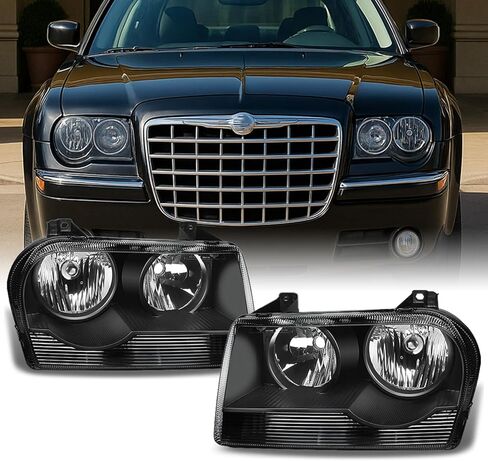 AKKON - For Chrysler 300 OE Replacement Black Halogen Type Headlights Driver/Passenger Head Lamps Pair New in Saudi Arabia