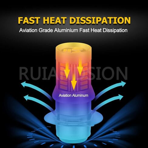 Ruiandsion H6M P15D LED Fog Motorcycle Light Bulb White 6-30V P15D-25-1 Hi/Lo Beam Replacement for ATVS Pack of 2 in Saudi Arabia