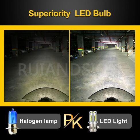Ruiandsion H6M P15D LED Fog Motorcycle Light Bulb White 6-30V P15D-25-1 Hi/Lo Beam Replacement for ATVS Pack of 2 in Saudi Arabia