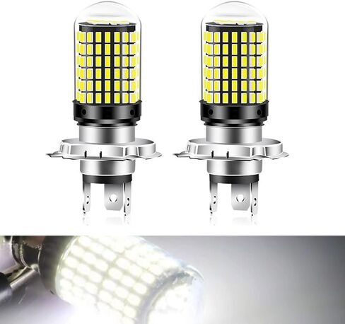 Juren 2 قطعة LED مصابيح أمامية للدراجات النارية 1200LM 3014 144smd LED مصابيح لياماها، ATVS YFM350 450 400 660 700 رابتور 12 فولت (H4) in Kuwait