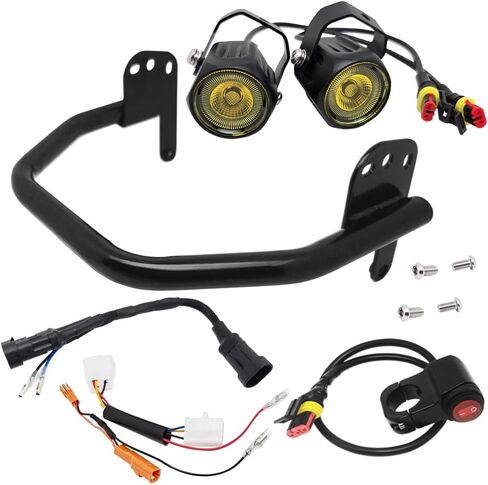 Front Bumper Headlight Guard w/LED Auxiliary Light Kit Compatible with Honda CT125 Trail 125 (2019-current) (Warm white) in Saudi Arabia