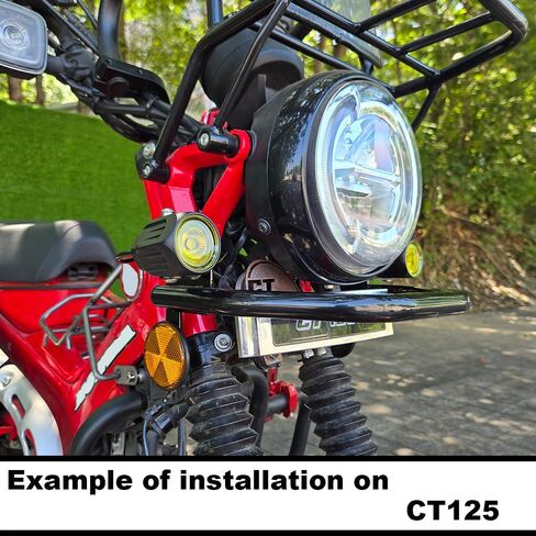 Front Bumper Headlight Guard w/LED Auxiliary Light Kit Compatible with Honda CT125 Trail 125 (2019-current) (Warm white) in Saudi Arabia