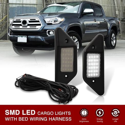 AJP Distributors White SMD LED Truck Cargo Bed Lighting Lights Lamps Pair Set + Wiring Harness Kit 00016-34187 Compatible/Replacement For Tacoma/Tundra TRD 2014 2015 2016 2017 2018 2019 2020 2021 in Saudi Arabia