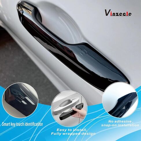 غطاء حماية بمقبض خارجي لباب السيارة متوافق مع Civic/Accord/CR-V/HR-V 2023-2025 - أسود لامع in Kuwait