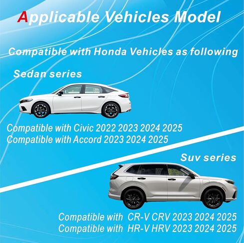 غطاء حماية بمقبض خارجي لباب السيارة متوافق مع Civic/Accord/CR-V/HR-V 2023-2025 - أسود لامع in Kuwait