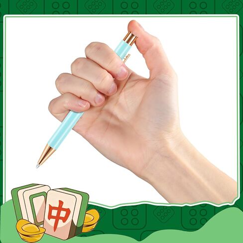 مجموعة من 5 هدايا ماه جونغ للنساء قلم ما جونغ، هدايا مضحكة لمحبي ماه جونغ، أقلام حبر جاف ماه جونغ لمكتب المنزل وأعياد الميلاد وأعياد الميلاد in Kuwait