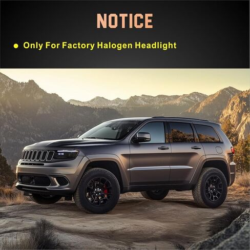 STARCLUSTER متوافق مع طراز Jeep Grand Cherokee 2014-2021 الهالوجين فقط، غير متوافق مع طراز Xenon/HID، أضواء التشغيل مع الرسوم المتحركة لبدء التشغيل، إشارة الانعطاف LED الخلفية in Kuwait