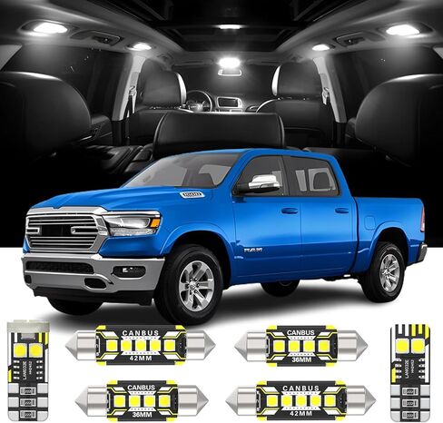 AENVTOL 16 Pieces Ram LED Interior Lights Kit Replacement for Dodge Ram 1500 2500 3500 2009-2018 White 6000K Interior LED Bulbs + License Plate Lights, Install Tool in Saudi Arabia