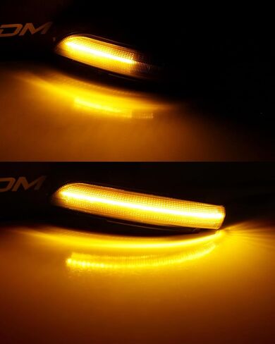iJDMTOY Black-Out Smoked Lens Full LED Strip Dynamic Sequential Blink Side Mirror Indicator Light Kit Compatible With Mercedes 2007-09 W221 S-Class, 07-09 W211 E-Class, 06-11 W219 CLS, 07-10 W216 CL in Saudi Arabia
