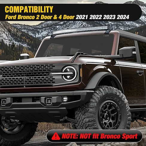 Nilight 42 inch Curved LED Light Bar Bracket Mounting Upper Windshield Roof Cab Brackets Compatible with Ford Bronco 2 Door and 4 Door 2021 2022 2023 2024 in Saudi Arabia