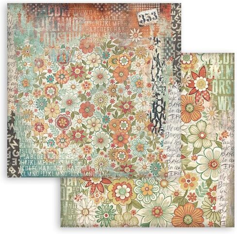Stamperia - Scrapbook Paper Pad for Scrapbooking, Albums, Cards, Bullet Journals, and More, Acid Free, Double-Sided, Perfect for Crafts and Gifting (Furry Friends Background Selection) (20.3 x 20.3 cm in Saudi Arabia