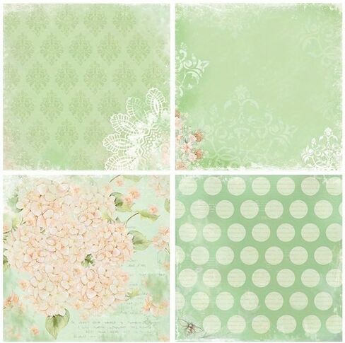 Soft Green Scrapbook Paper Pad 6x6 Inch, Assorted Pattern, 24pcs Scrapbooking DIY Decorative Cardmaking Craft Paper in Saudi Arabia
