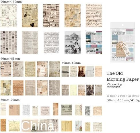 Collage Kit 100pcs/pack Junk Creative DIY Light Paper Kit Vintage Background Decor Materials Paper in Saudi Arabia