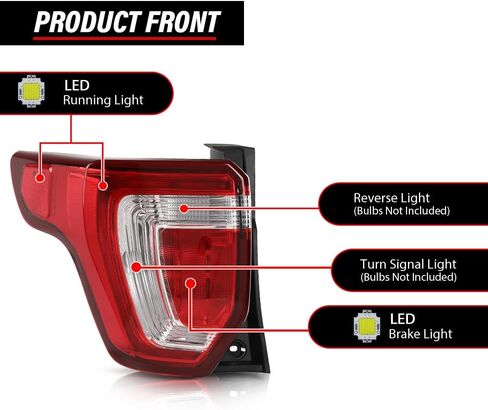 Rear Tail Light Brake Lamp Assembly, Fit Ford Explorer 2016 2017 2018 2019, Left Driver Side, Red Lens W/o Harness,Luces Traseras, Faros Traseros in Saudi Arabia