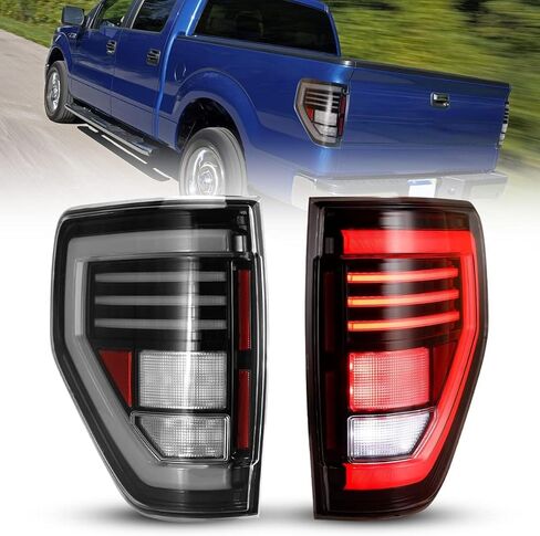 مجموعة الضوء الخلفي Winjet LED مناسبة لطراز 2009-2014 Ford F-150 Styleside استبدال الضوء الخلفي الكامل مع إشارة الانعطاف التسلسلية/DRL/الفرامل/الضوء العكسي (عدسة مدخنة لغطاء أسود غير لامع) in Saudi Arabia