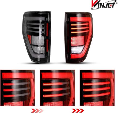 مجموعة الضوء الخلفي Winjet LED مناسبة لطراز 2009-2014 Ford F-150 Styleside استبدال الضوء الخلفي الكامل مع إشارة الانعطاف التسلسلية/DRL/الفرامل/الضوء العكسي (عدسة مدخنة لغطاء أسود غير لامع) in Saudi Arabia