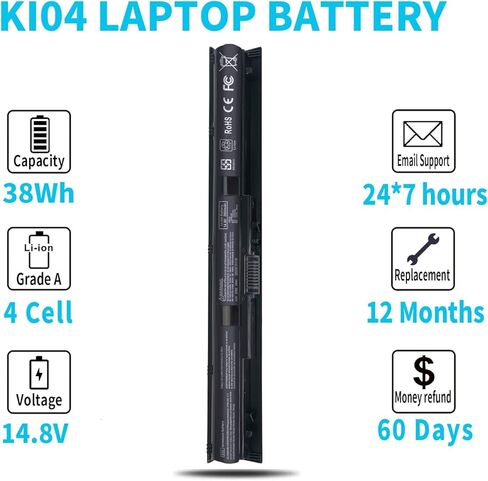 800049-001 KI04 K104 بطارية HP بافيليون 17-g 17t-s 15-ab 15t-ab 15-an 15-ab223cl 15-ab243cl 15-ab247cl 17t-s100 17-g119dx 17-g192dx 17-g133cl 17-g 121 واط 17- g153us 800009-421 800010-421 800050-001 in Kuwait
