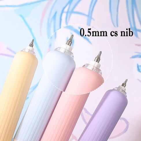 Cute Short Round Retractable Pocket Pens 0.5mm, 4.7 Inches/ 12 CM, Thick Short Fat Pens Black Ink For Purse Notebook, School Office Stationery, Set of 8PCS, Short Pocket Size in Saudi Arabia