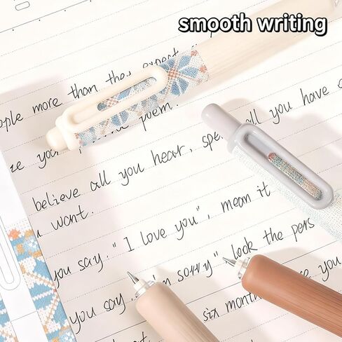 Cute Short Round Retractable Pocket Pens 0.5mm, 4.7 Inches/ 12 CM, Thick Short Fat Pens Black Ink For Purse Notebook, School Office Stationery, Set of 8PCS, Short Pocket Size in Saudi Arabia