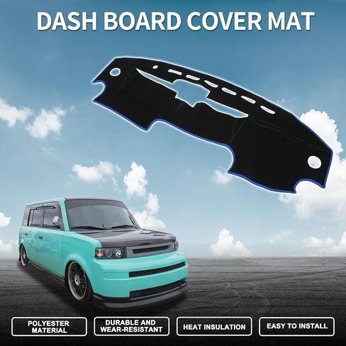 غطاء داش لـ Scion XB غير قابل للانزلاق | بساط غطاء لوحة القيادة لوحدة التحكم المركزية باللون الأسود والأزرق قطعة واحدة in Saudi Arabia