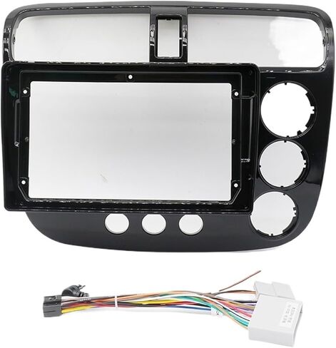 Compatible with Honda Civic 2001-2006 9 Inch Manual Car Radio Android MP5 Player Panel Frame 2 Din Head Unit Fascia Stereo Dash Cover Trim Install Mount Kit(Right Hand) in Saudi Arabia