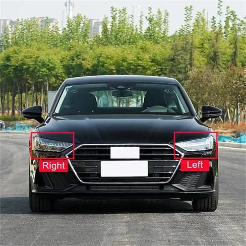 متوافق مع أودي A7 2019 2020 2021 2022 غطاء المصابيح الأمامية الشفاف عاكس الضوء المصباح قذيفة السيارة استبدال العدسة الأصلية (اليسار واليمين) in Saudi Arabia