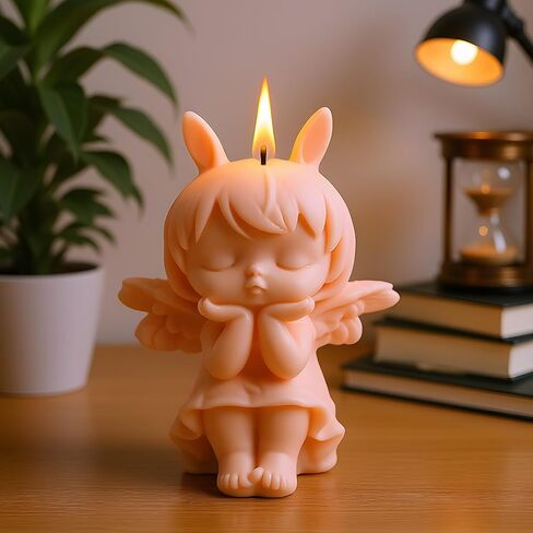 Angel Girl Candle Mold Angel Girls Candle Silicone Molds Girl Resin Casting Mold for Candle Making Candles Home Decorate Molds Aromatherapy Gypsum Candles Clay Craft in Saudi Arabia