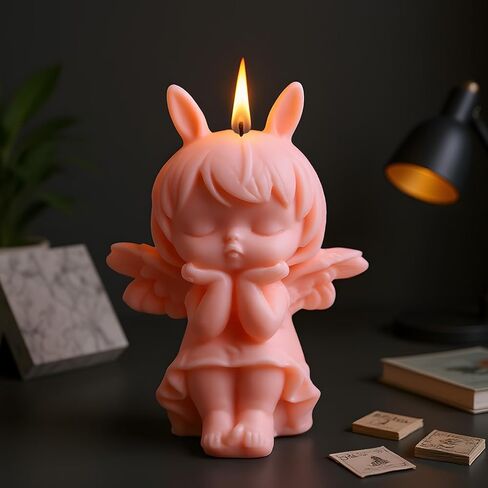 Angel Girl Candle Mold Angel Girls Candle Silicone Molds Girl Resin Casting Mold for Candle Making Candles Home Decorate Molds Aromatherapy Gypsum Candles Clay Craft in Saudi Arabia