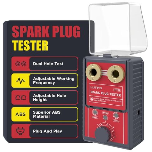 Spark Plug Tester Upgraded 12V 24V Car Spark Plug Tester Tool 0-6000rpm Working Frequency Spark Tester Dual-Hole Height Adjustable Automotive Engine Ignition Coil Tester for All Gasoline Vehicles in Kuwait