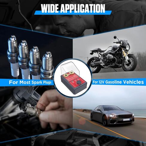Spark Plug Tester Upgraded 12V 24V Car Spark Plug Tester Tool 0-6000rpm Working Frequency Spark Tester Dual-Hole Height Adjustable Automotive Engine Ignition Coil Tester for All Gasoline Vehicles in Kuwait