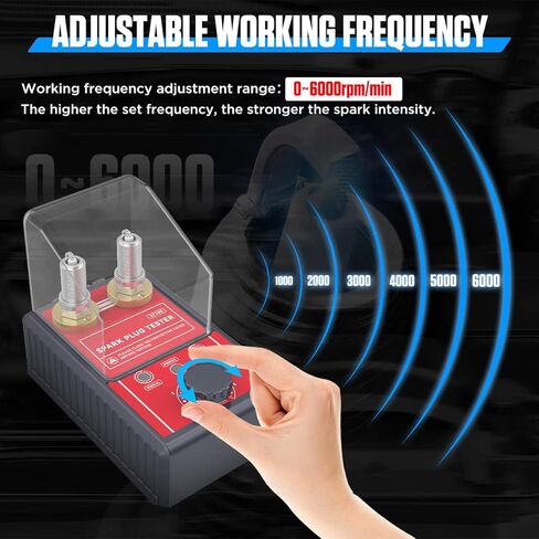 Spark Plug Tester Upgraded 12V 24V Car Spark Plug Tester Tool 0-6000rpm Working Frequency Spark Tester Dual-Hole Height Adjustable Automotive Engine Ignition Coil Tester for All Gasoline Vehicles in Kuwait