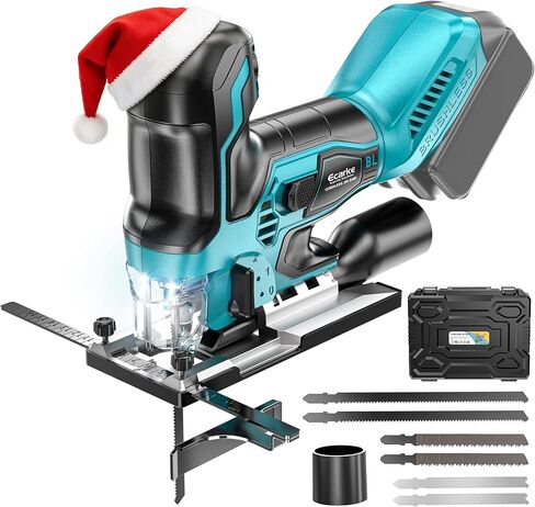 Cordless Jig Saw For Makita 18V Battery:Brushless Motor jigsaw tool with Variable Speed - LED Light, 0°-45° Bevel Cuts 3-Position Orbital Action for Straight Curve Circle Cutting in Saudi Arabia