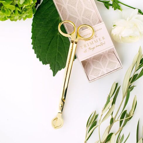Lollia Essential Luxuries Wick Trimmer, Golden Candle Accessory Embossed with “All Things Beautiful", Elegant Candle Wick Cutter, Candle Scissors for Longer Burn & Clean Candle in Saudi Arabia