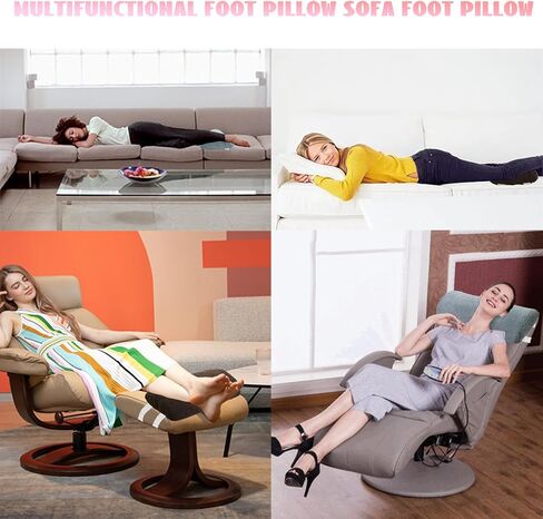 S-SNAIL-OO Recliner Leg Rest Cushion Sofa Footrest Pillow (23 x 10 x 2 in) Multi Purpose Half Moon Foot Pillow Under Knee Pillow for Leg, Neck, Waist, Ankle Support (1Pcs, Blue) in Saudi Arabia