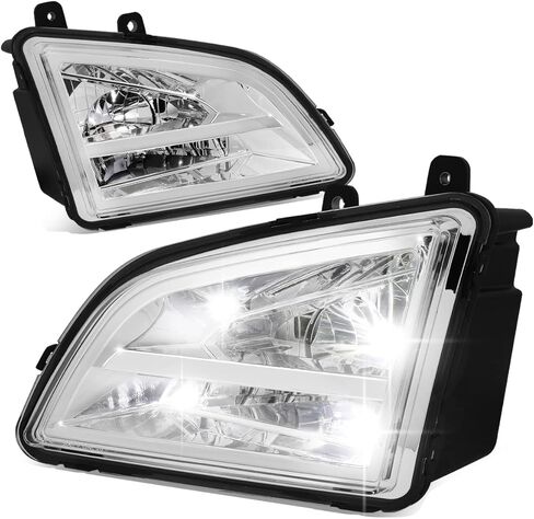 مصابيح الضباب LED الكاملة من Auto Dynasty متوافقة مع شاحنات فولفو VNL الكبيرة 2018-2024، مصابيح الضباب الأمامية للقيادة، جانب السائق والراكب، غطاء أسود in Saudi Arabia