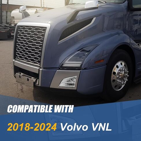 مصابيح الضباب LED الكاملة من Auto Dynasty متوافقة مع شاحنات فولفو VNL الكبيرة 2018-2024، مصابيح الضباب الأمامية للقيادة، جانب السائق والراكب، غطاء أسود in Saudi Arabia
