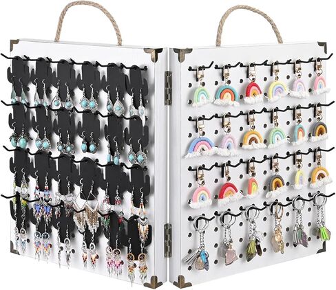 MOOCA 24 Pcs Small Metal Black Pegboard Hooks Hanger 2.6 Inch for Hanging Jewelry, Scarf, hat, Key, and mask in Kuwait