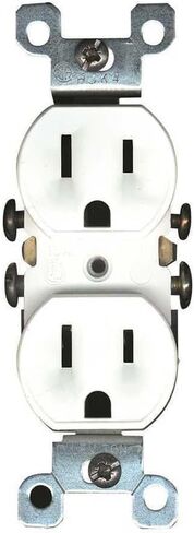 Leviton 5320-ECP 15 Amp, 125 Volt, Duplex Receptacle, Residential Grade, Grounding, All Screws Backed Out, Single Unit, Black in Kuwait