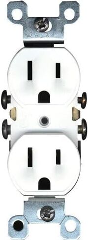 Leviton 5320-ECP 15 Amp, 125 Volt, Duplex Receptacle, Residential Grade, Grounding, All Screws Backed Out, Single Unit, Black in Kuwait