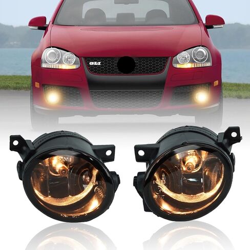 مصابيح الضباب المعتمدة SAE J583 لسيارة Volkswagen GTI (2006-2009) وJetta (2006-2010) - استبدال مباشر مقاوم للماء IP67، جميع مستويات القطع متوافقة (أصفر) in Kuwait