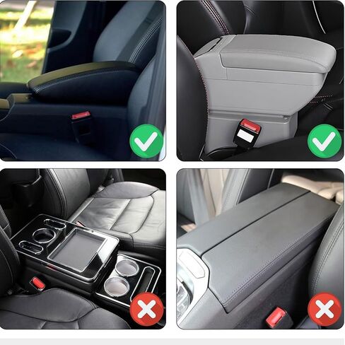 وسادة وحدة التحكم المركزية للسيارة Lincoln MKX 2006-2011 2012 2013 2014 2015 2016 2017 2018، غطاء واقي مسند ذراع وحدة التحكم المركزية الجلدية مع حقيبتين للتخزين، ملحقات السيارة، بيج in Kuwait