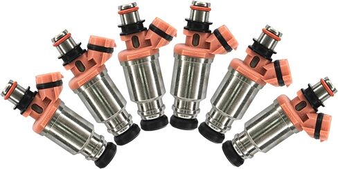 6 x Fuel Injectors Compatible with 1992-1998 TOYOTA LANDCRUISER FJZ80 / FZJ70 / FZJ75 / J80 1FZ-FE 4.5L I6 Replaces 23250-74080, 23209-74080, 842-12131, FJ375 in Saudi Arabia