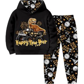 Toddler Boy Clothes 18M-8Y Long Sleeve Dinosaur Hoodie Pant Sets T-Rex Toddler Boy Outfits Fall Winter Spring in Kuwait