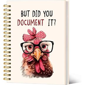 sjdfcsa مجلة دفتر الدجاج مضحك، مجلة هدايا الموارد البشرية للنساء، هدايا مكتب مضحكة لزملاء العمل، ولكن هل قمت بتوثيقها دفتر ملاحظات حلزوني 5.5 × 8.3 بوصة in Kuwait