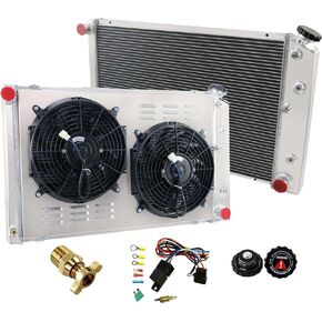 3 Row All Aluminum Radiator Shroud 2 X 12 Fans Compatible with 1978-1988 G-Body Monte Carlo El Camino Regal Cutlass 79 80 81 82 83 84 85 86 87 in Saudi Arabia