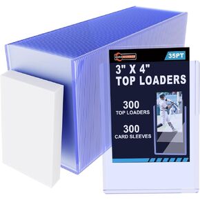 600ct Card Sleeves Top Loaders for Cards - Toploads for Cards, 3"x4" Hard Plastic Protectors & Clear Rigid for Trading, Sports, Baseball Cards (300 Hard + 300 Penny Sleeves, 600 Total) in Saudi Arabia