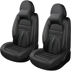 Full Set Car Seat Covers for Ford Fiesta 2011-2019, Waterproof Stain-Resistant Seat Cover, Premium Nappa Leather Seat Protectors with Storage Pockets(Standard 5 Seats/Black&Coffee) in Kuwait