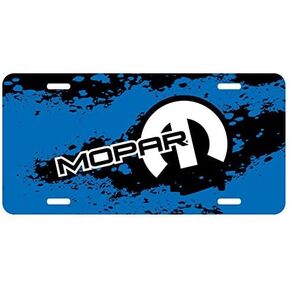 iPick Image for Mopar Motor Sports Blue Graphic Special Aluminum Metal License Plate - Official Licensed in Kuwait