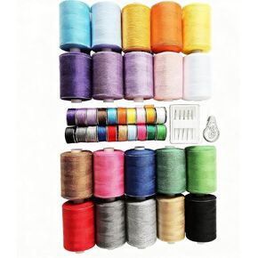 مجموعة خيوط الخياطة 40 قطعة، 20 بكرة خيط وبكرات ملفوفة مسبقًا، 1000 ياردة لكل مجموعة من خيوط الماكينة للخياطة اليدوية ولحاف المنزل والهدايا التي تصنعها بنفسك in Kuwait